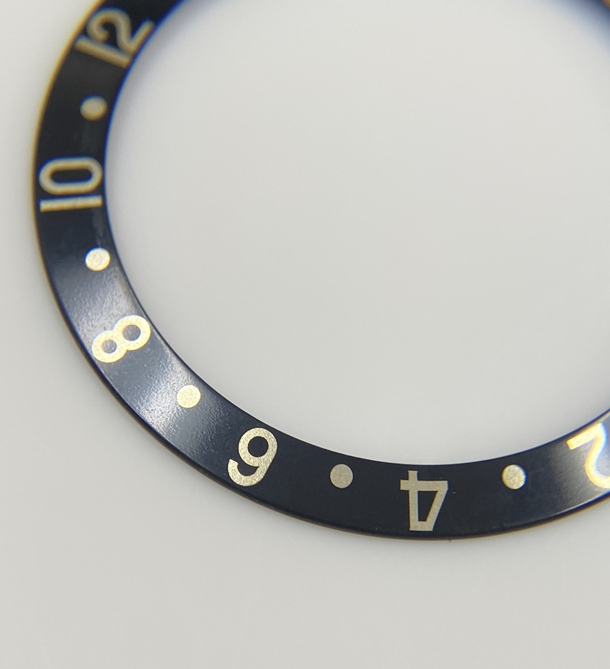 Genuine Rolex GMT Master Sapphire 16713 16718 16758 Black/Gold Bezel Insert