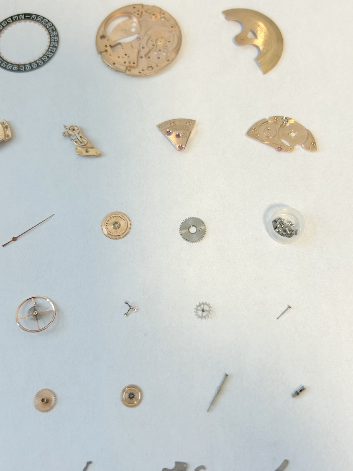 Omega Cal 565 Watch Movement Parts Balance Fork Wheel Spring Bridge Escapement 3