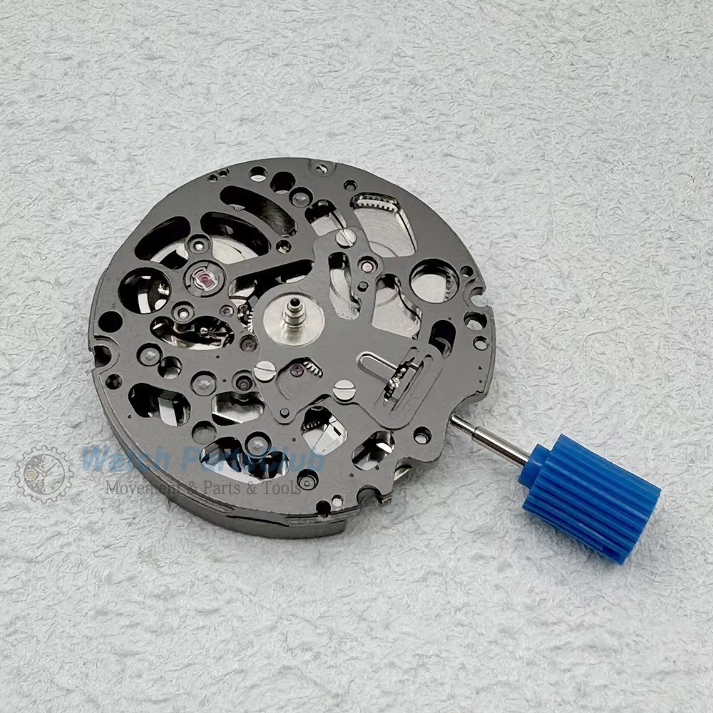 Japan NH72 Black Skeletonized Mechanical Movement 24 Jewels High Accuracy