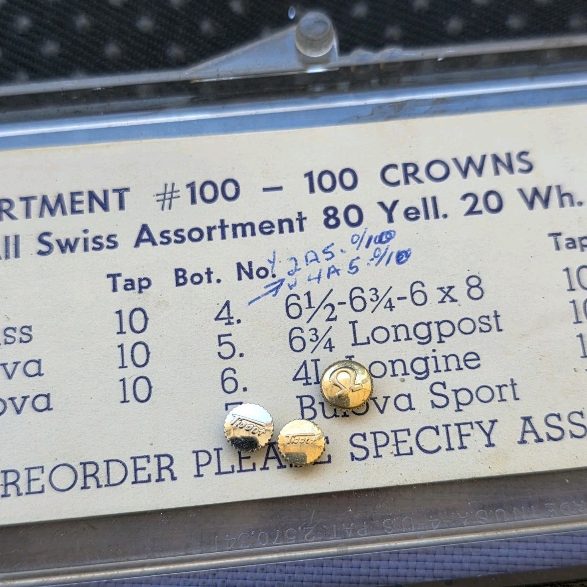 Vintage Watch Crown Assortment & Parts Lot Pre Owned Condition J5