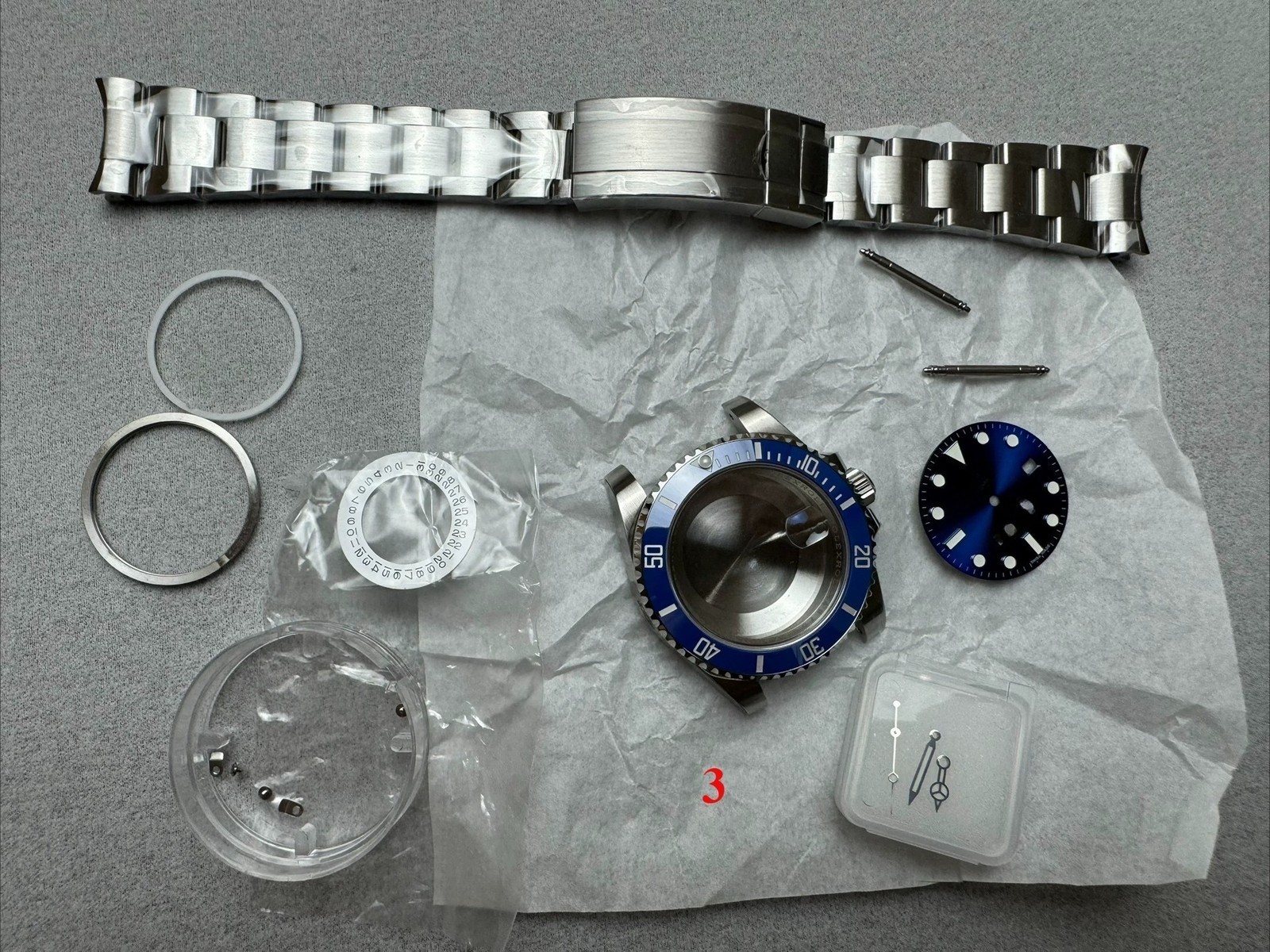 40mm Stainless Steel Watch Case With Band Kit for R Green Black SUB 2824 3135