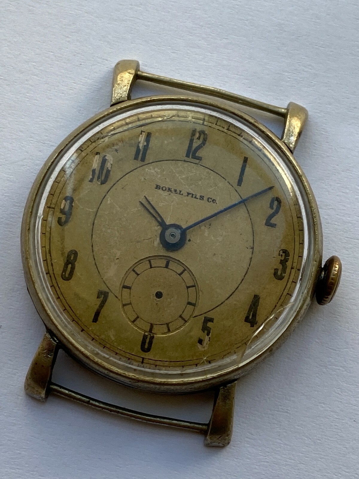 VINATEG MEN WATCH PARTS MOVEMENT BOREL FILS Co. 15 JEWELS MILITARY RRR 1940