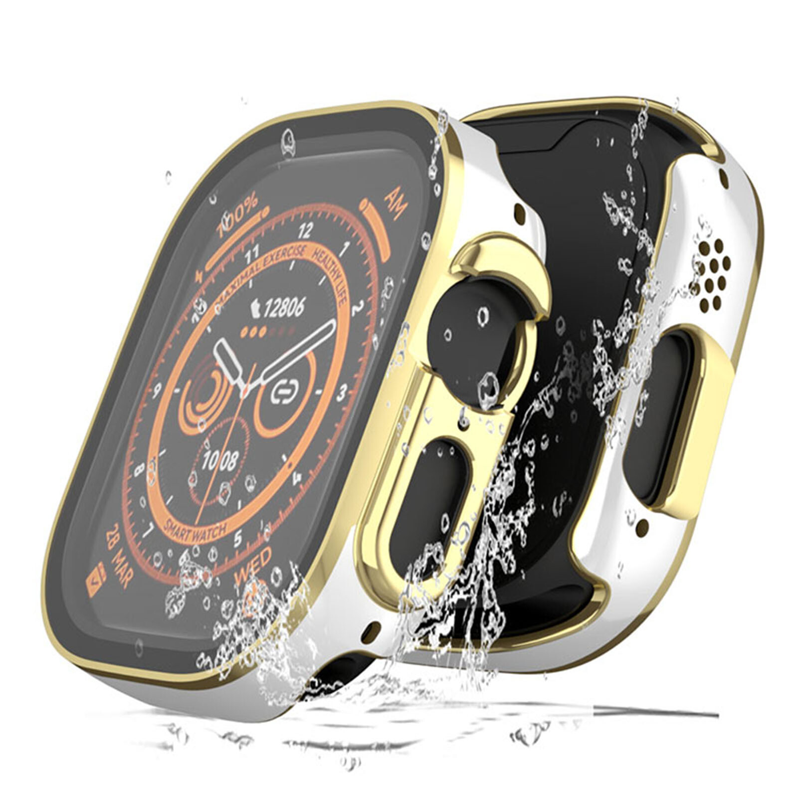 49MM PC+Tempered Glass Integrated Waterproof Watch Case for iWatch Ultra 2/Ultra