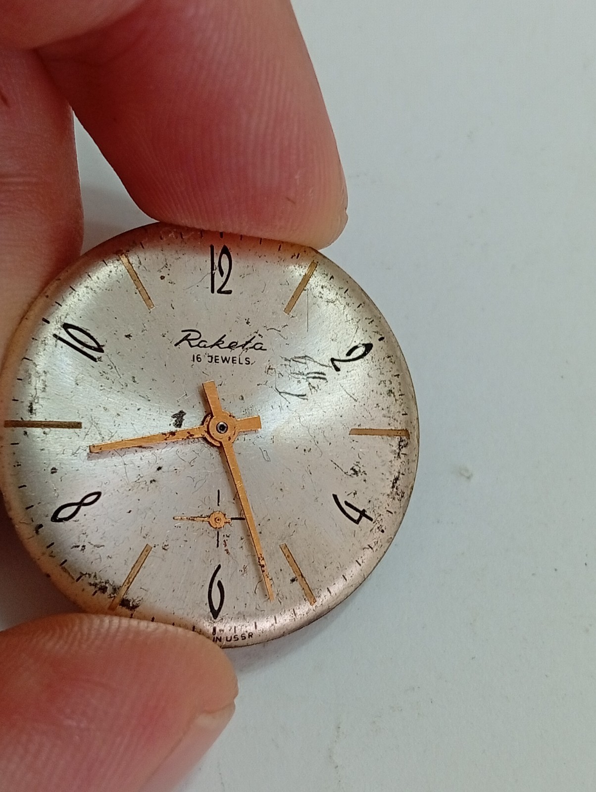 Raktea Watch Movement, Caliber 2603, 16 Jewels, USSR — FOR PARTS