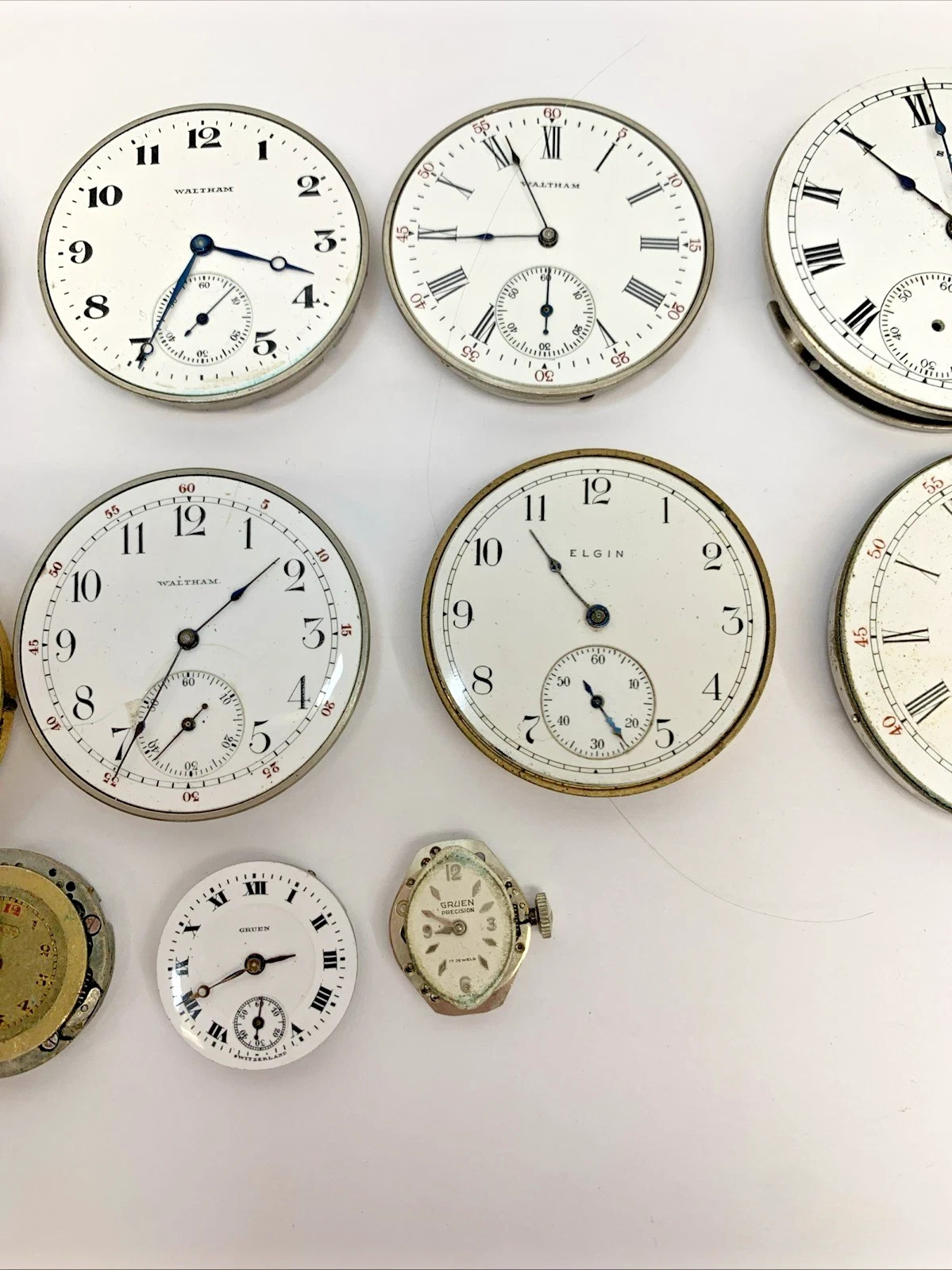PARTS AS IS Watch Lot Pocket Watches Movements Waltham Elgin Lord
