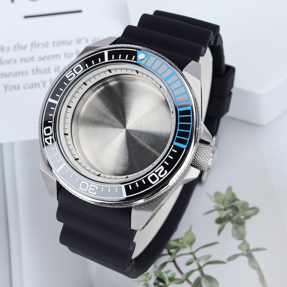 43.8mm NH35 Steel Watch Case Strap Vintage Samurai Style For Seiko NH35 Movement