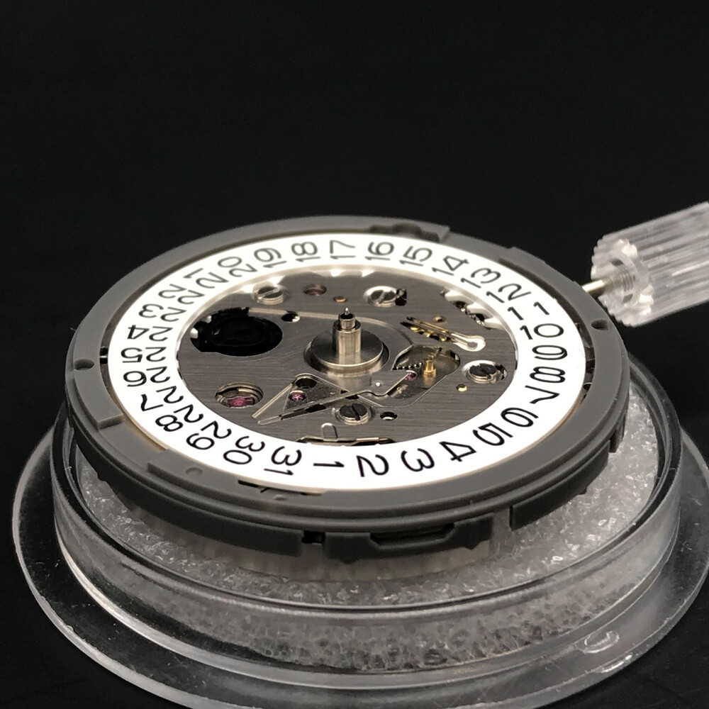 NH35A Automatic Watch Movement SII TMI Black Date Window at 3 w/ White Date Disc