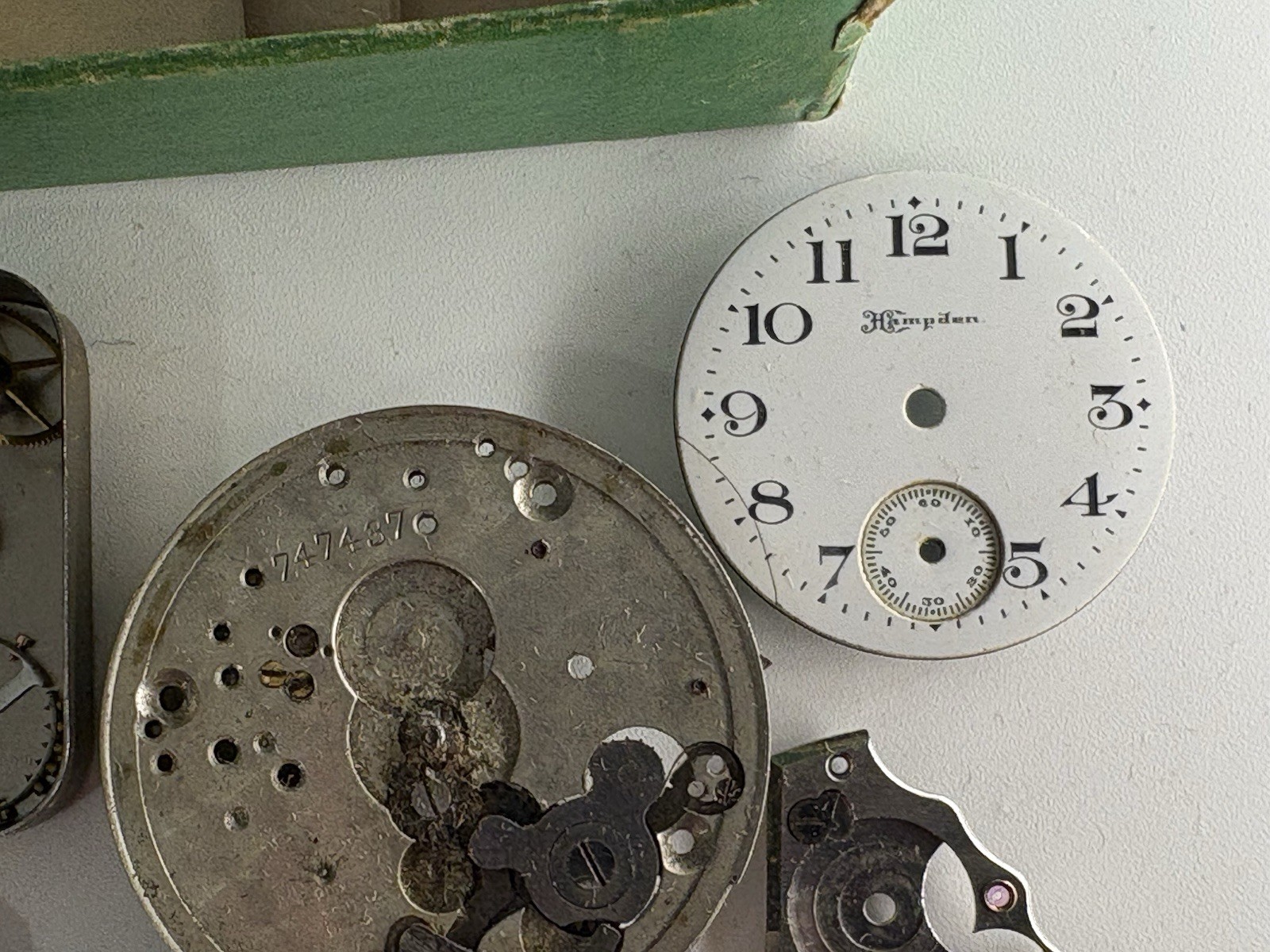 Lot of Vintage Watchmaking Watch Movements, Faces and Crowns for Parts or Repair