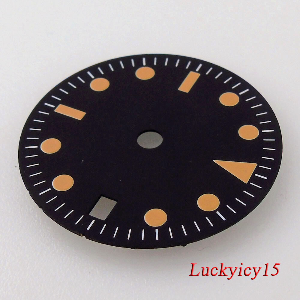 Tandorio 29MM Luminous White Watch Dial Date Fit NH34 NH34A Automatic Mens watch