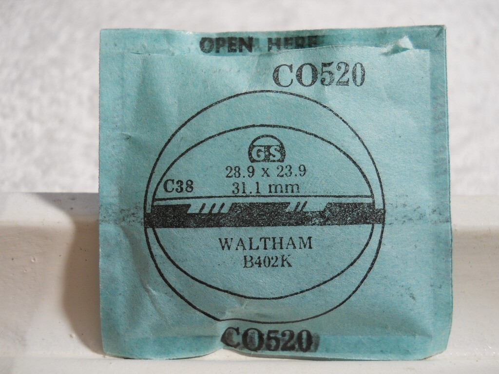 GS CO520 Watch Crystal Fit Waltham B402K – 31.1 mm – 28.9 X 23.9 mm Replacement