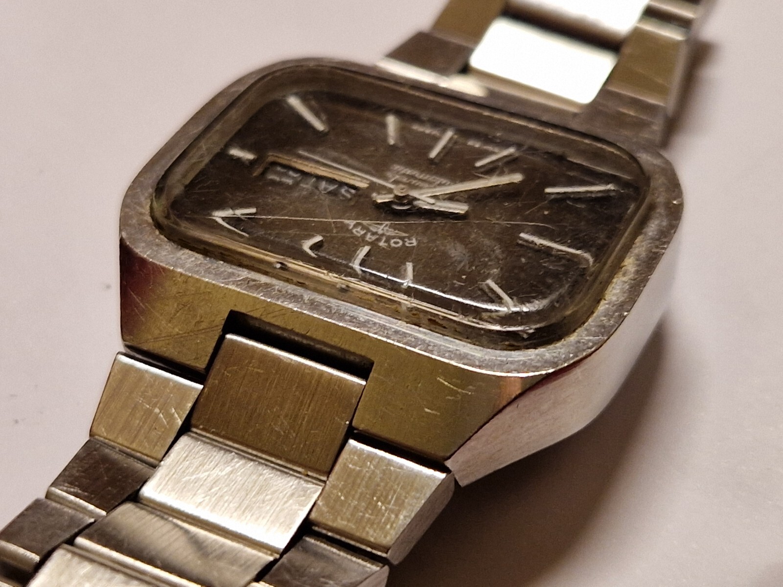 vintage ROTARY Automatic AS 2066 TV cased collectible day date needs serviced