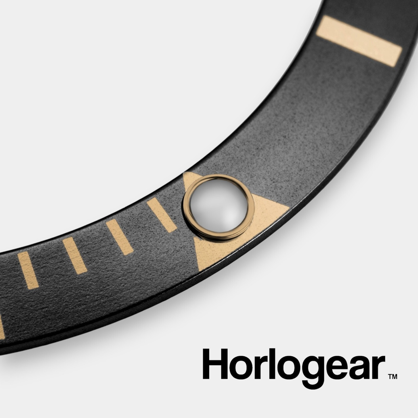 HORLOGEAR (Black/Gold) Aluminum Bezel Insert for Rolex Submariner 16613