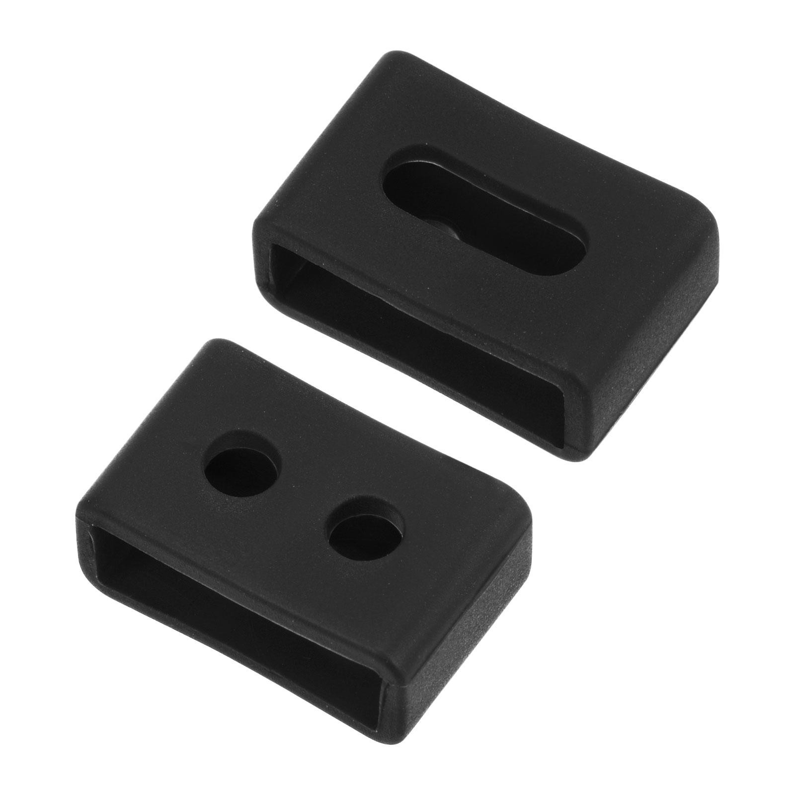 Watch Band Strap Loops Silicone for 16mm Width Watch Band, Black 2 Pcs