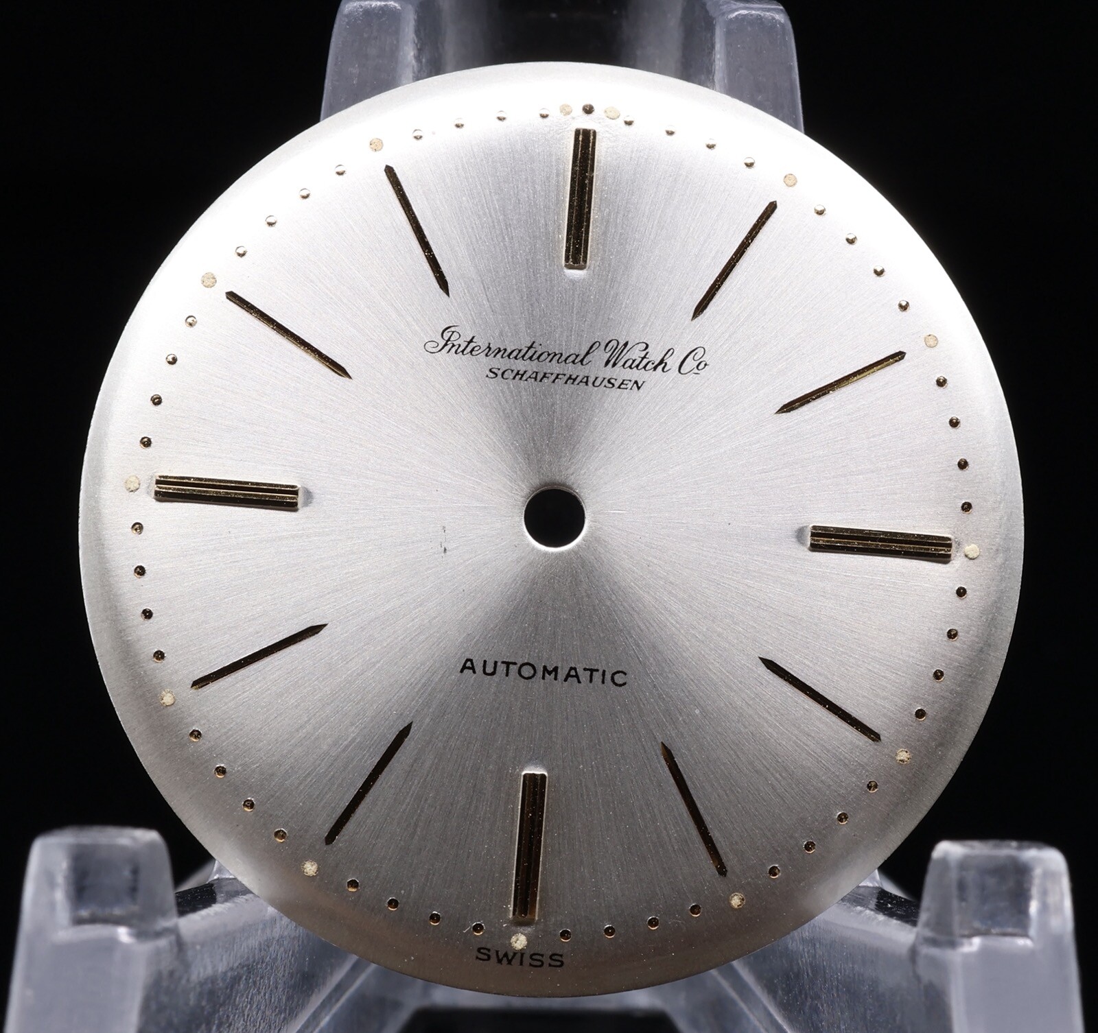 Vintage N.O.S IWC 29.7mm Silver Gold Baton Dial #508