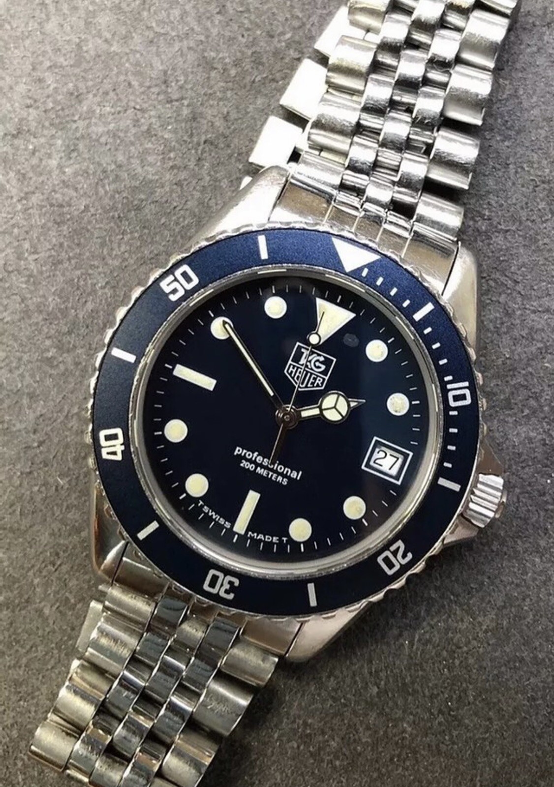 Matte Version: Tag Heuer 1000 Bezel Insert: 980.613 Blue Watch Replacement Part