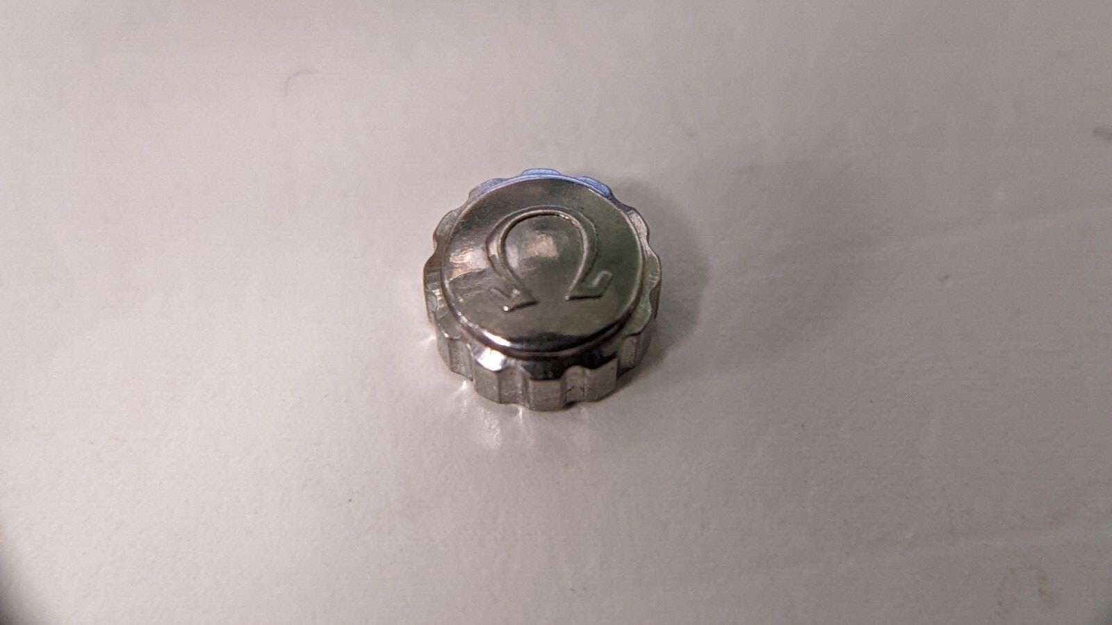 Unbranded Ω OM crown White S/S 5.9mm/6mm x 2.5mm tube tap10 (0.90mm)