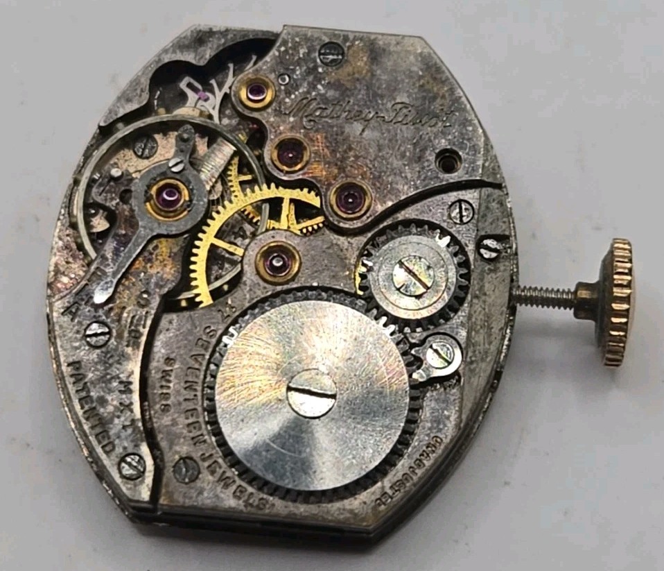 Vintage Mens Mathey Tissot Cal 404 Watch Movement Running For Repairs