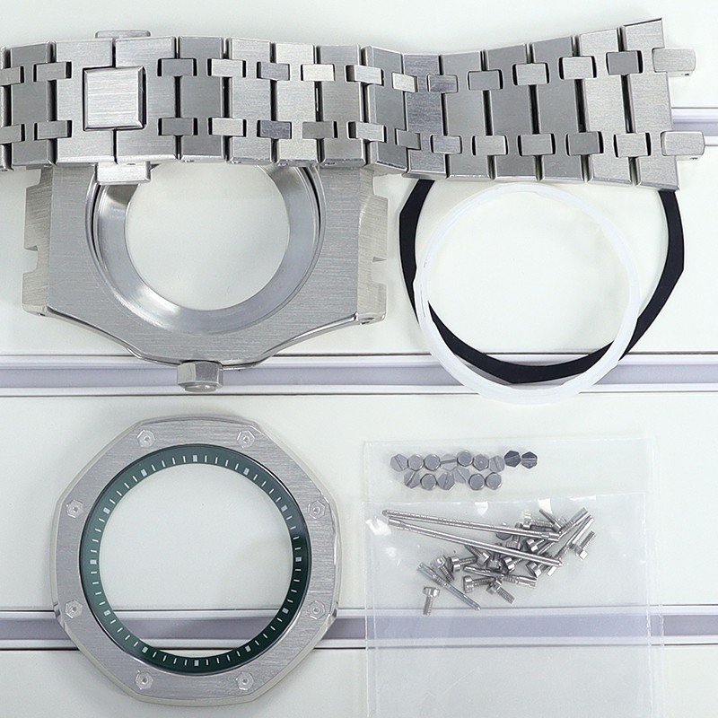41mm Silver Octagon Watch Kit Sapphire Chapter Ring For Seiko NH34 NH35 NH36