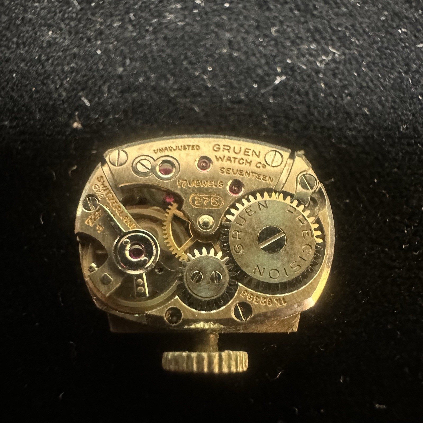 Gruen Precision 275 17j Watch Movement & Dial Parts Or Repair
