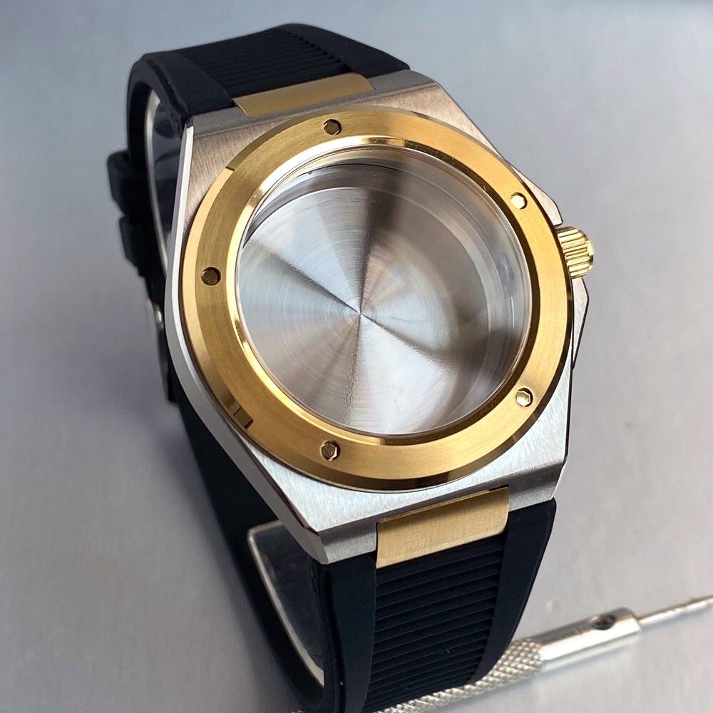 200M Waterproof Diving Gold Watch Case 40mm for Ingenieur Series Fit NH35 NH36