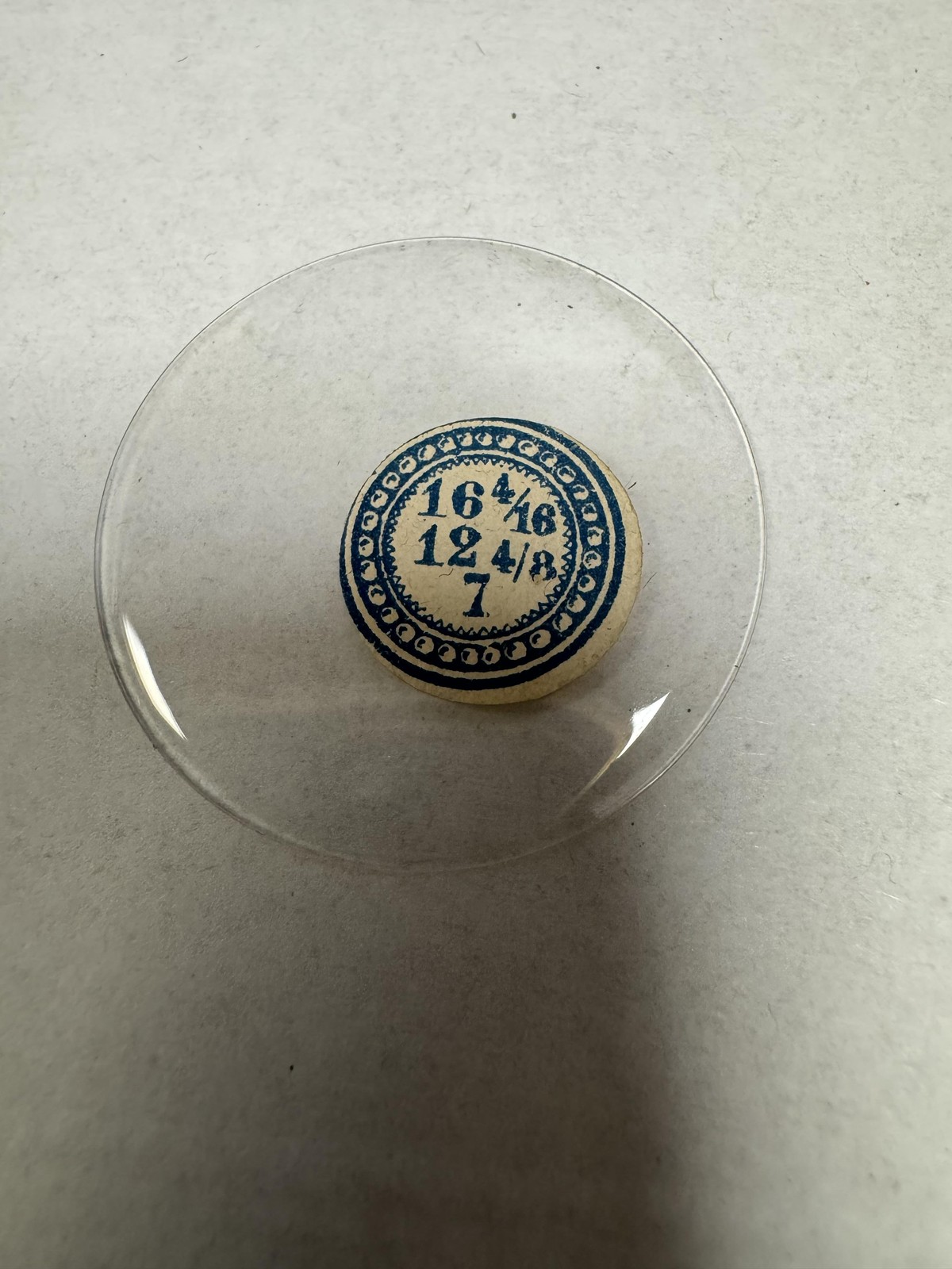 Vintage Unmarked Pocket Watch Acrylic Crystal Domed 36.71mm 16 4/16 12 4/8 7