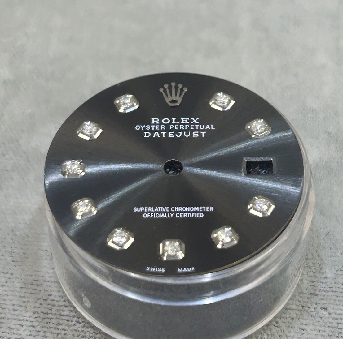 Rolex Mens Datejust Custom Rhodium Diamond Dial For Models 16014 16200 116234
