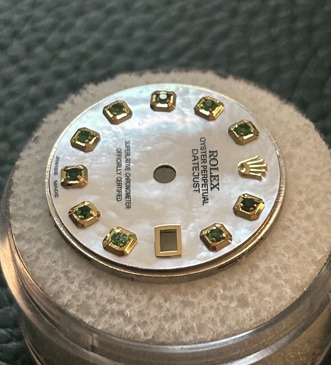 Rolex Ladies Datejust/President Custom MOP Emerald Dial For Models 69173 69178