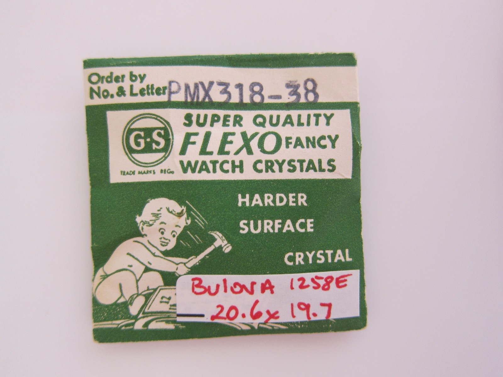 NOS (G-S) Replacement Watch Crystal for Vintage Bulova Wristwatches