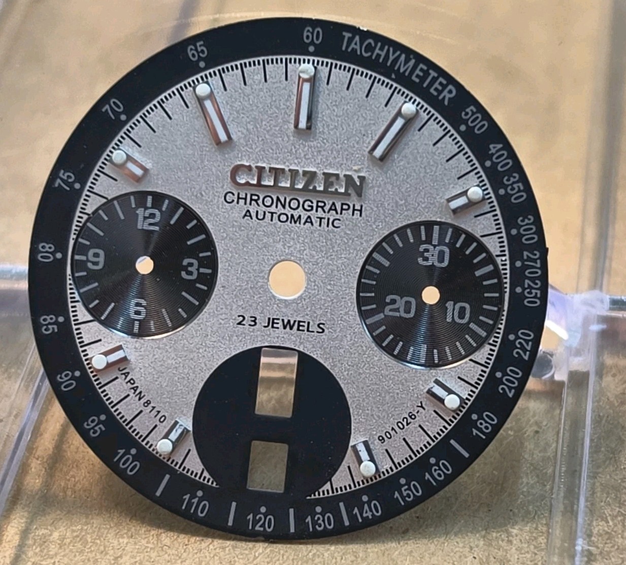 NOS? Citizen 8110A Automatic Flyback Chrono Bullhead 23j Black/Silver Panda Dial