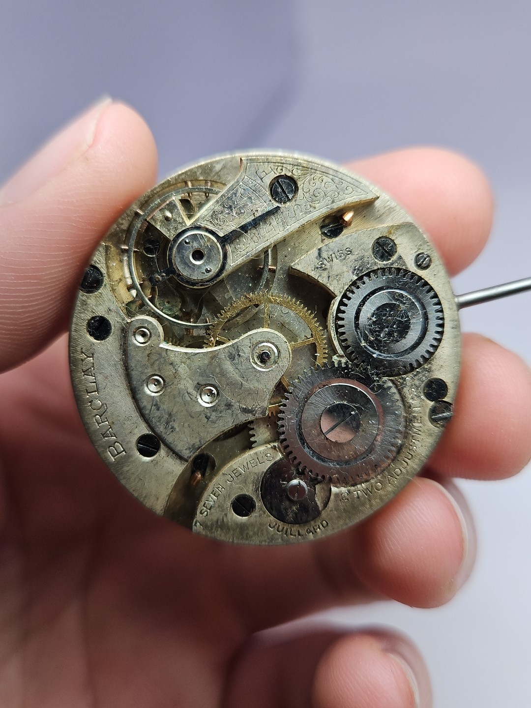 Barclay Juillard Pocket Watch Movement 7j- Parts/Repair