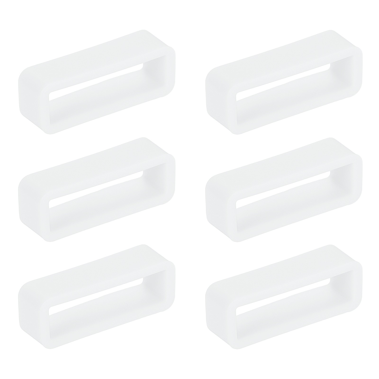6pcs 22mm Silicone Watch Strap with Rings, Clear