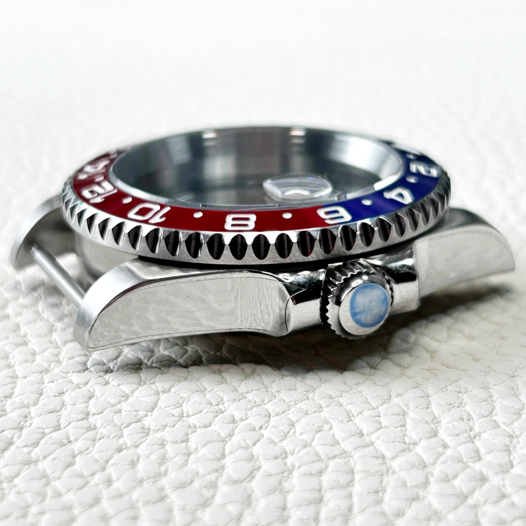 20ATM 40MM 24 Hour Watch Case Solid Back Sapphire Glass Fit NH34A NH35 NH36 Mod