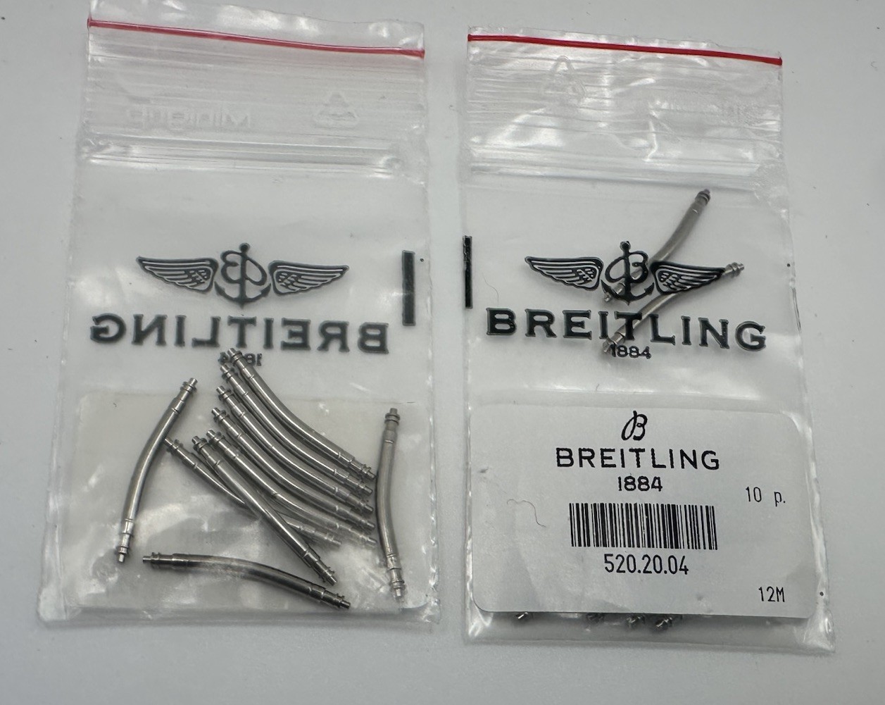 AUTHENTIC 2 PCS Breitling 20mm CURVED Spring Bar for Straps – # 520.20.04