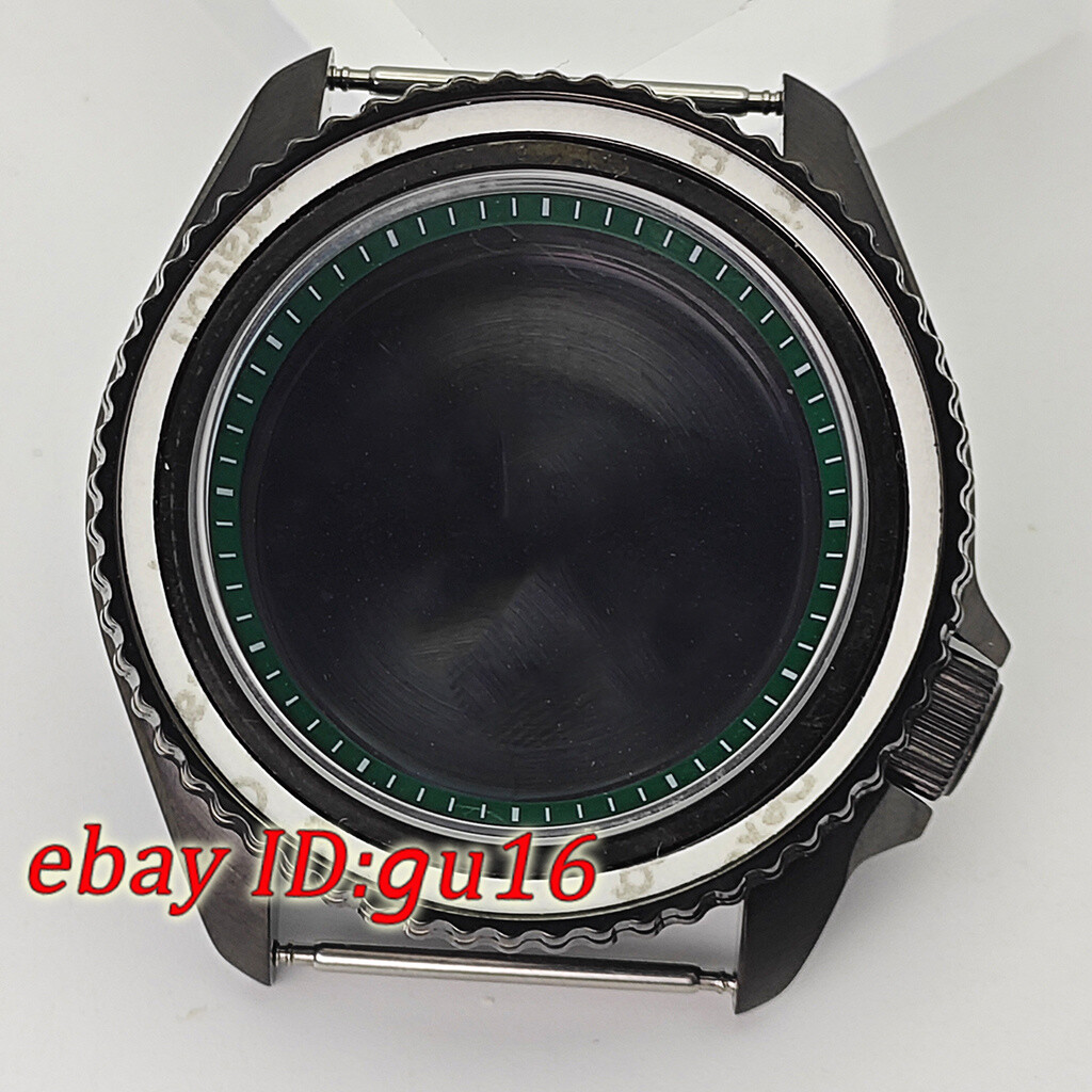 42mm black Sapphire Glass Watch Case Ceramic Bezel Stainless Steel For NH35 NH36
