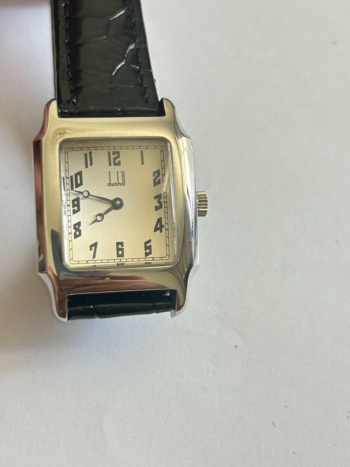 Vintage NOS DUNHILL Men’s Rectangular Steel Wristwatch Manual ETA 28mm x 39mm