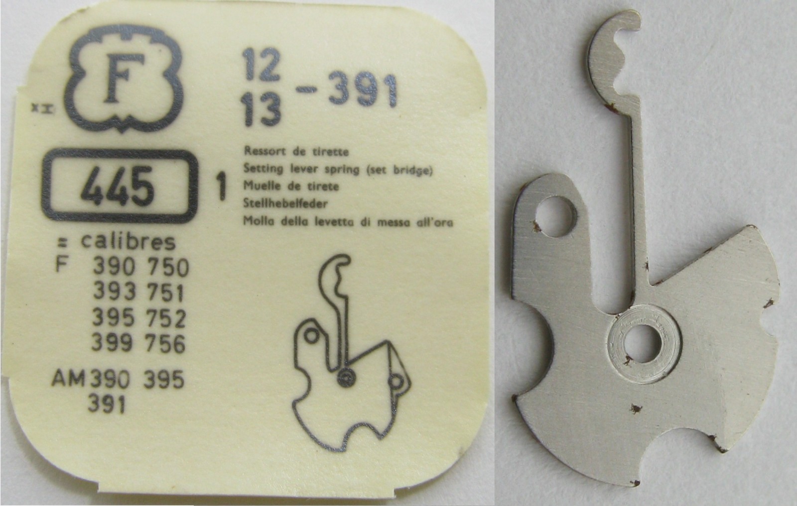 Setting lever spring Felsa F 391 390 393 395 399 … watch parts #445