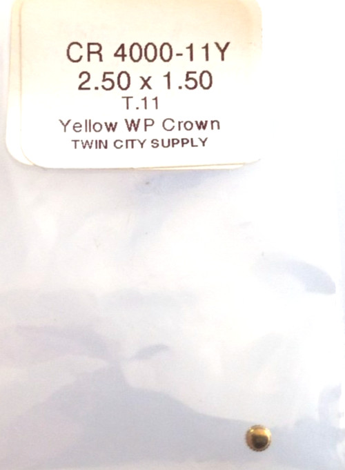 Watch Crown 2.50mm Diameter Yellow Waterproof Tap 11 (1.50mm) watch part