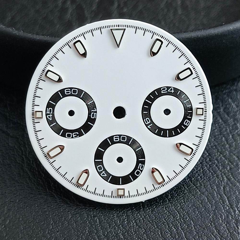 29mm Multi-Functional Watch Dial No Logo Green Luminous for Vk63 Movement parts