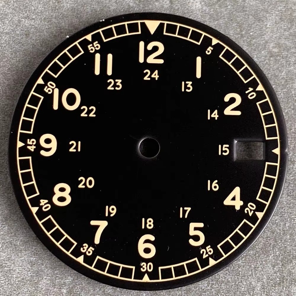 29mm Watch Dial Pilot Style Mod Replacement Part Date Window For NH36 NH38 NH70