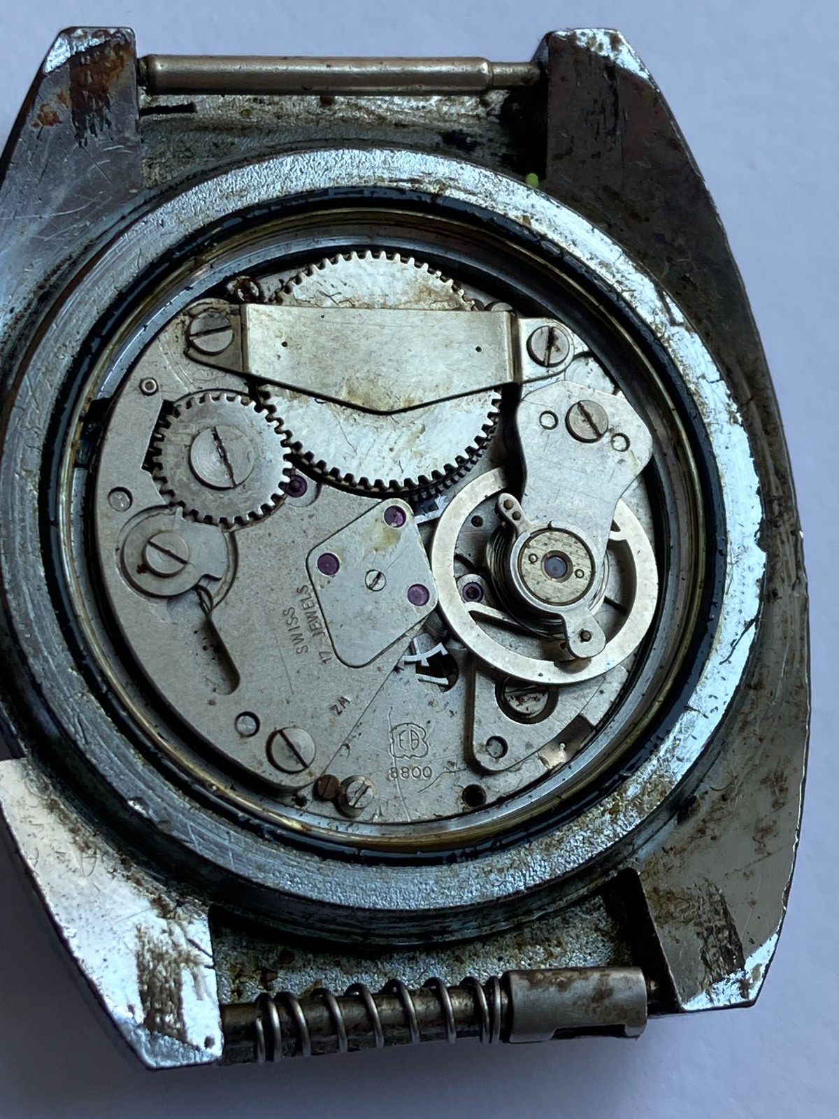 VINTAGE MEN WRIST WATCH SALE FOR PARTS REVLON DIVER OVERSIZE CAL. EB 8800