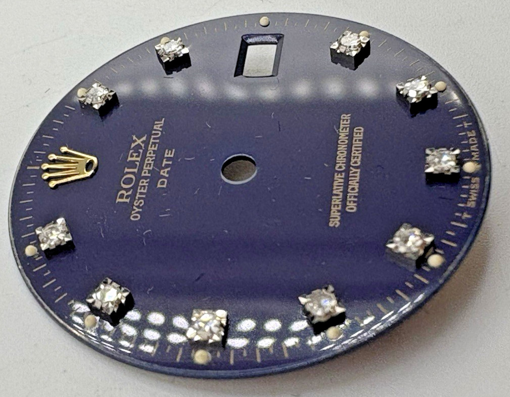 Rolex Oyster Perpetual Date 34MM Blue Diamond Custom Dial – 1505 15233