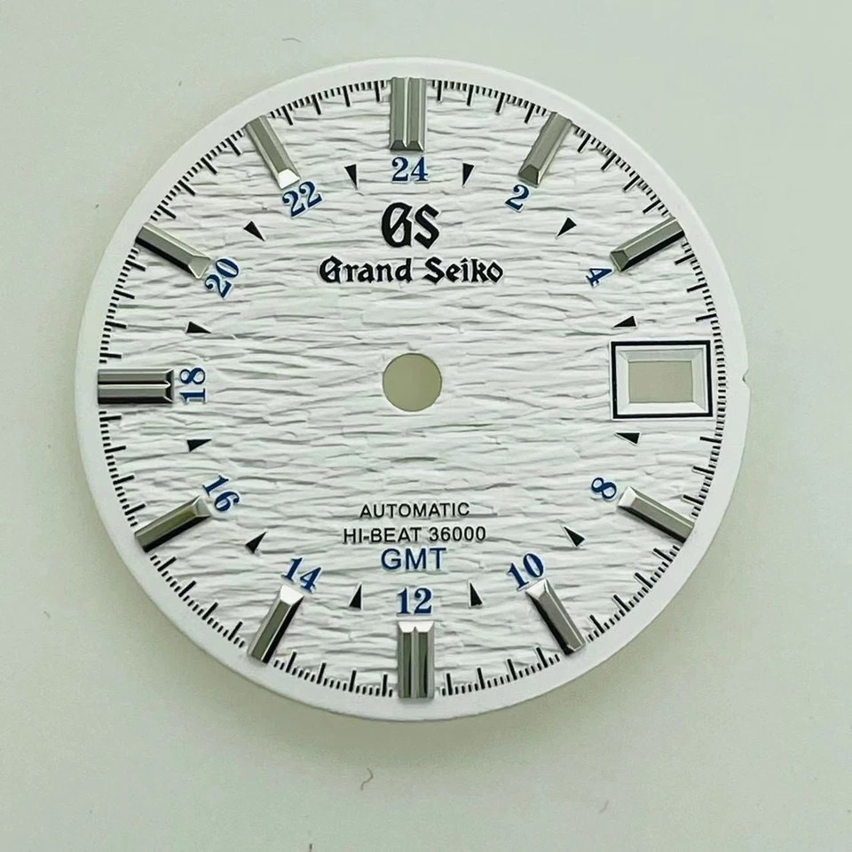 28.5mm GMT Four-Hands Watch Dial No Luminous for Nh34 Nh35 Movement
