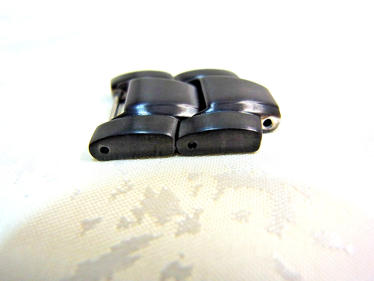 Luminox F117 Nighthawk Black SS Genuine Link 18mm Watch Band 2pcs set Mint