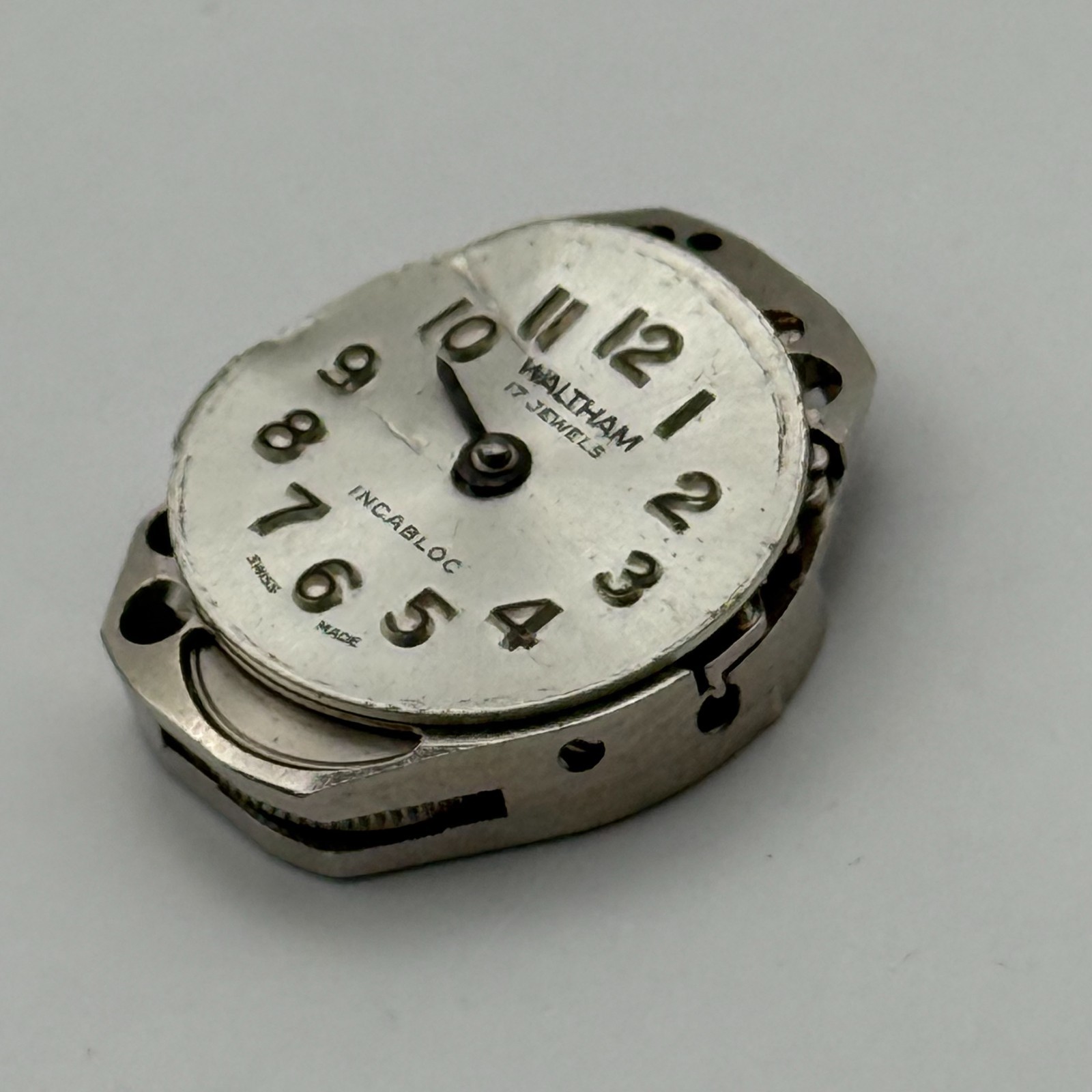 FHF 69-21 Watch Movement Waltham 17 Jewels Swiss Manual Wind Parts Repair 15.3mm