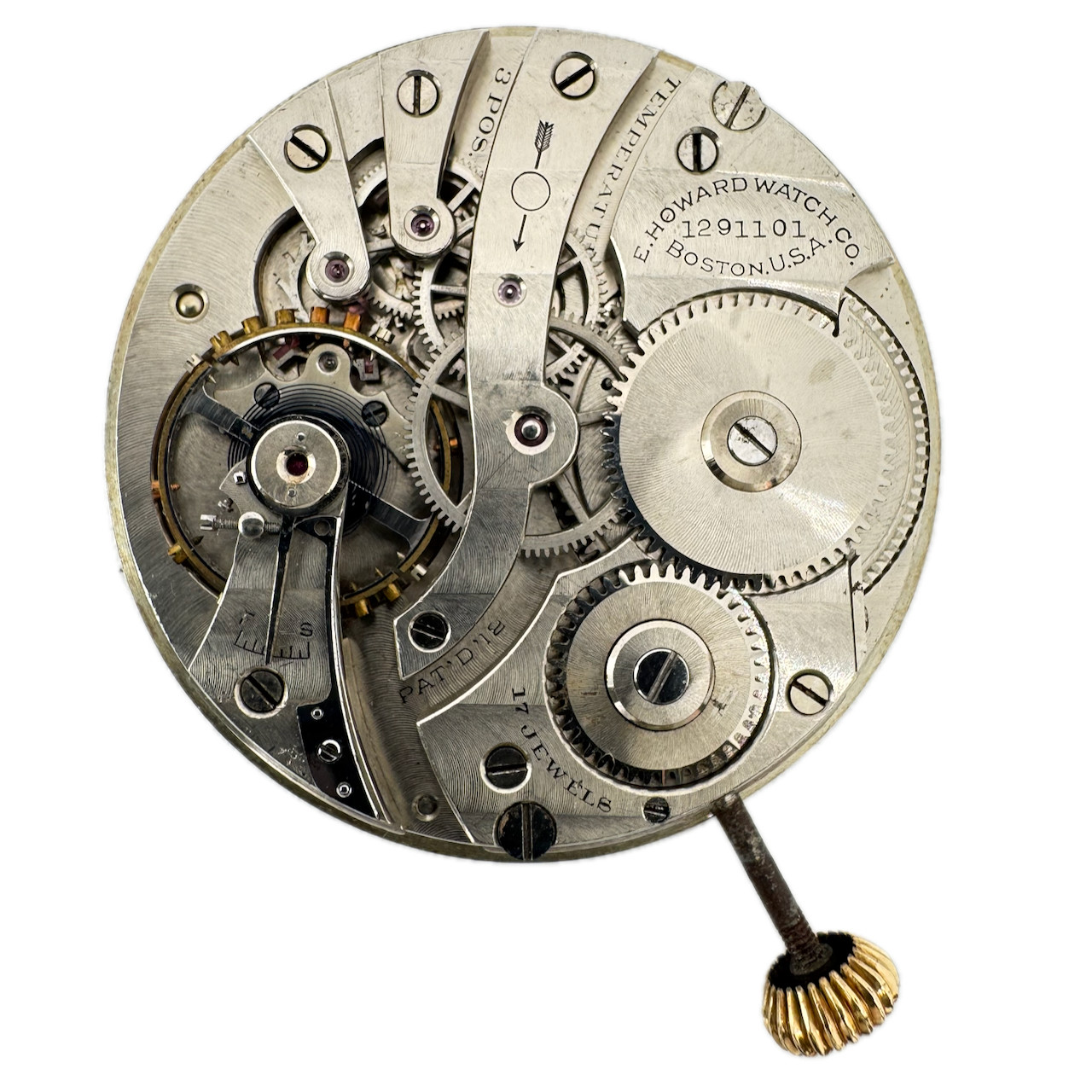 Antique 14s 1915 Howard 17 Jewels Mechanical Pocket Watch Movement Series 7 USA