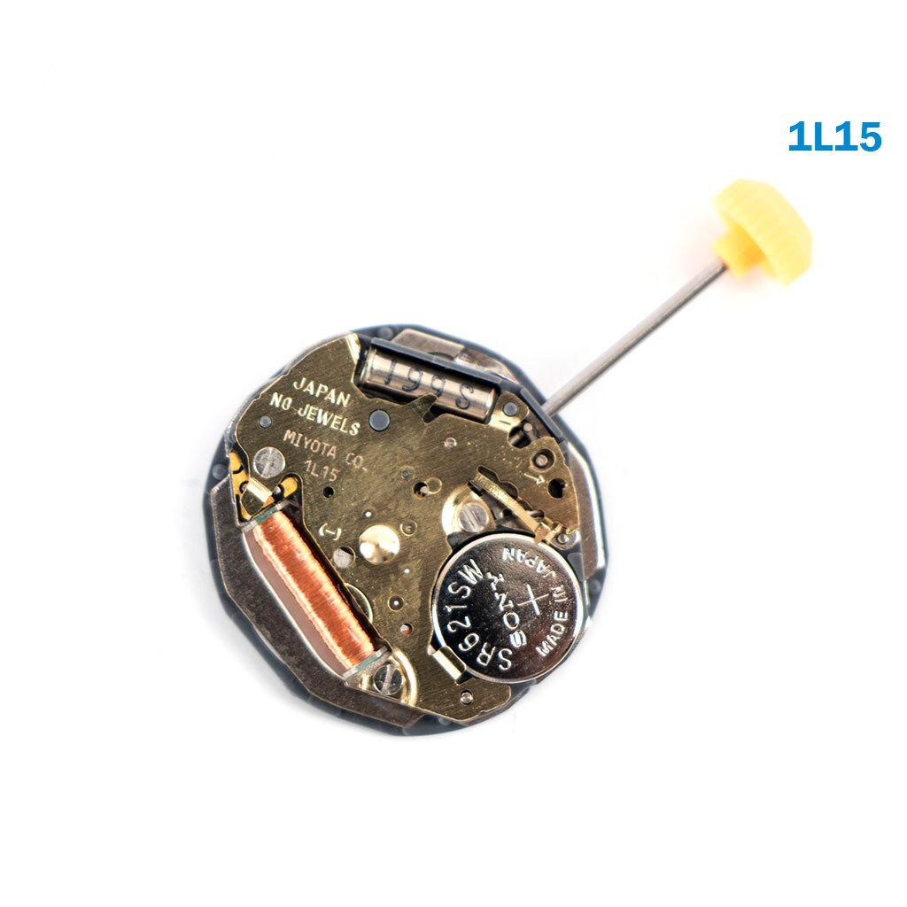 MIYOTA 1L15 JAPANESE MOVEMENT , 2 HANDS , WHITE DATE DISK ON 3.