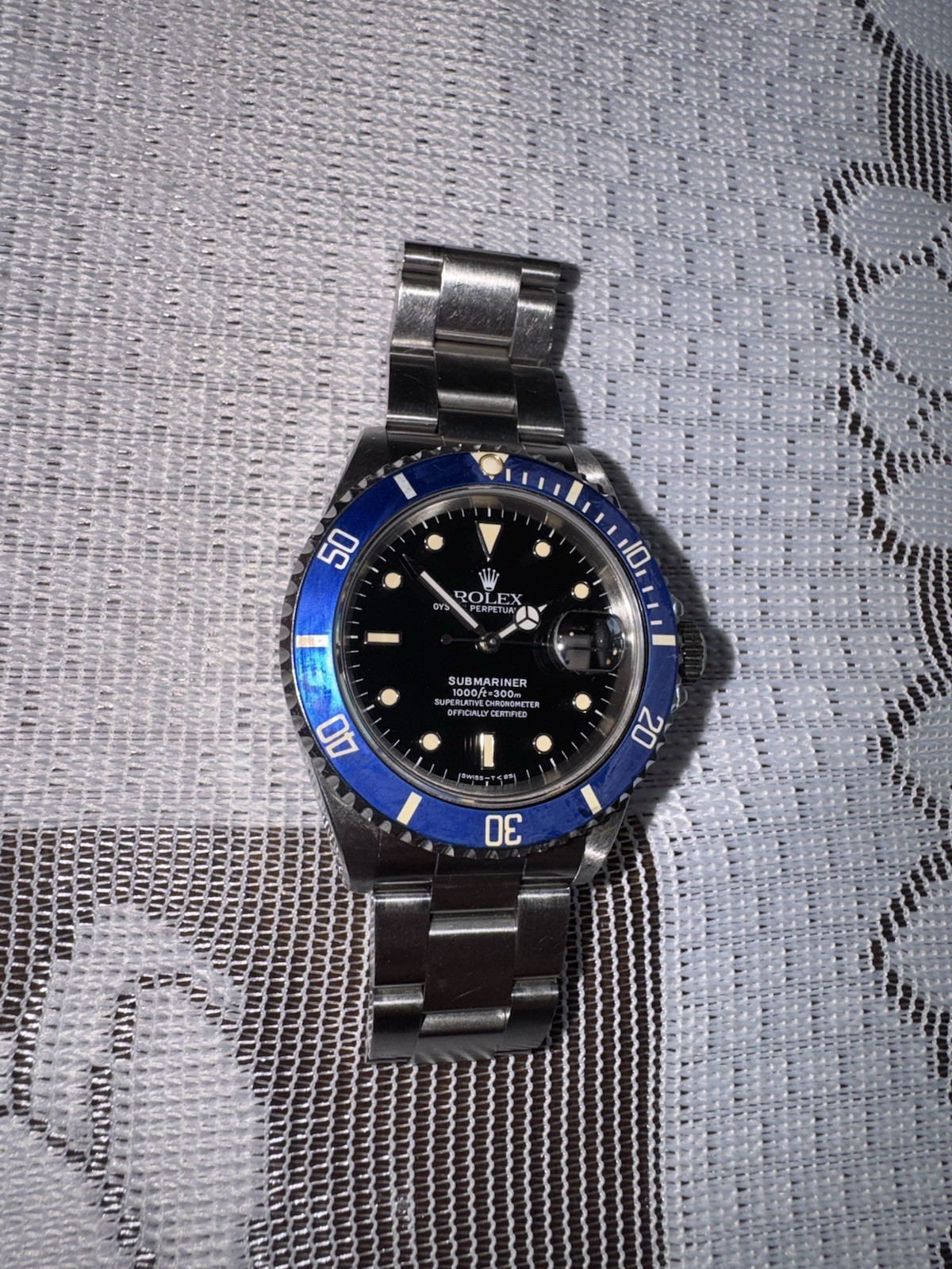 Genuine Rolex Submariner Insert 16610 16800 168000 16613 Slightly FADED BLUE