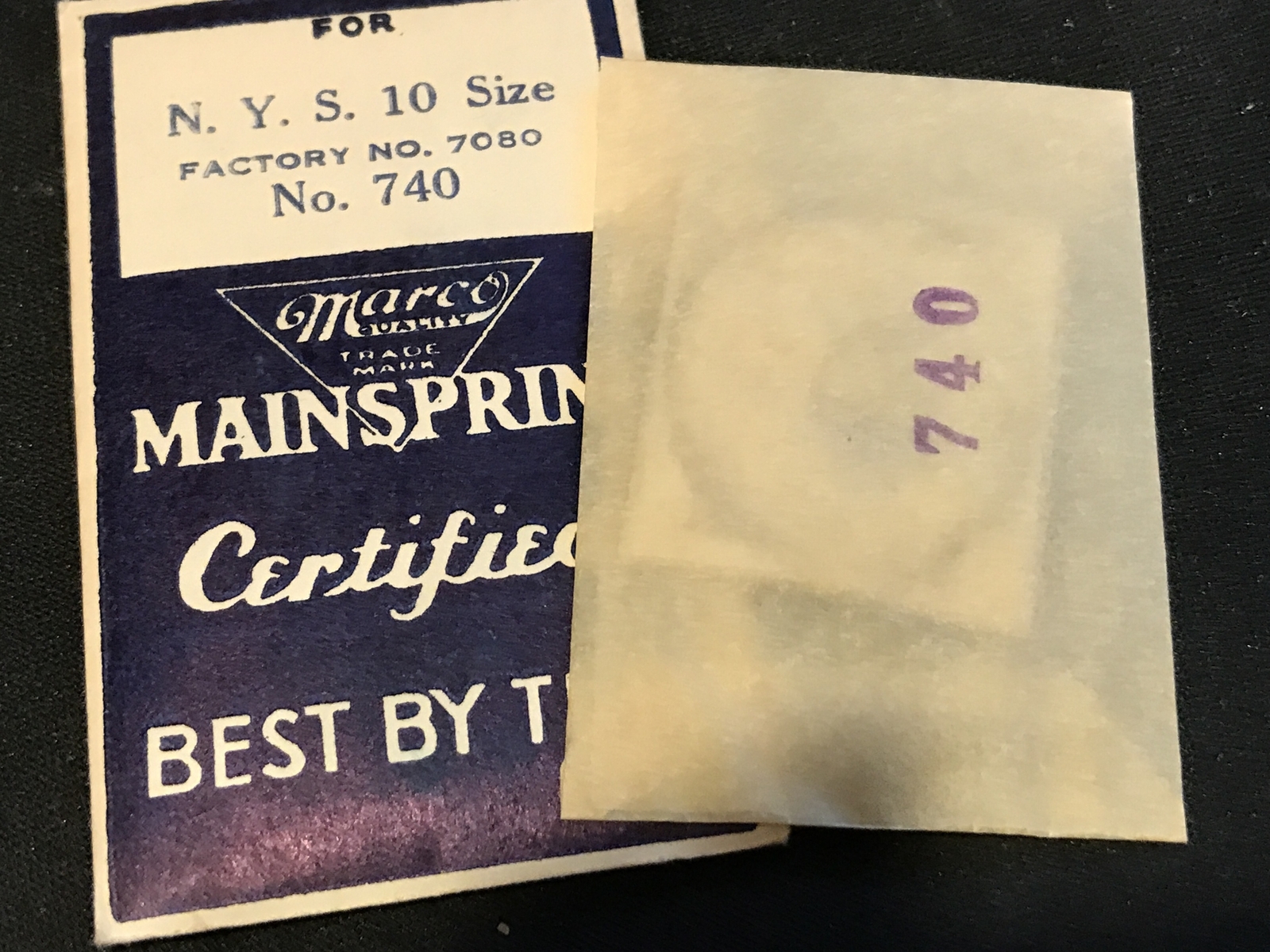 Marco Mainspring #740 for NY Standard 10s No. 7080 – Steel