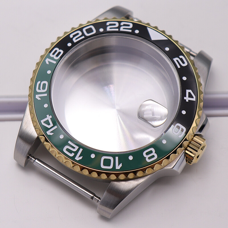 Brushed Watch Cases parts Modifying GMT Ceramic bezel For Seiko nh35 36 Movement