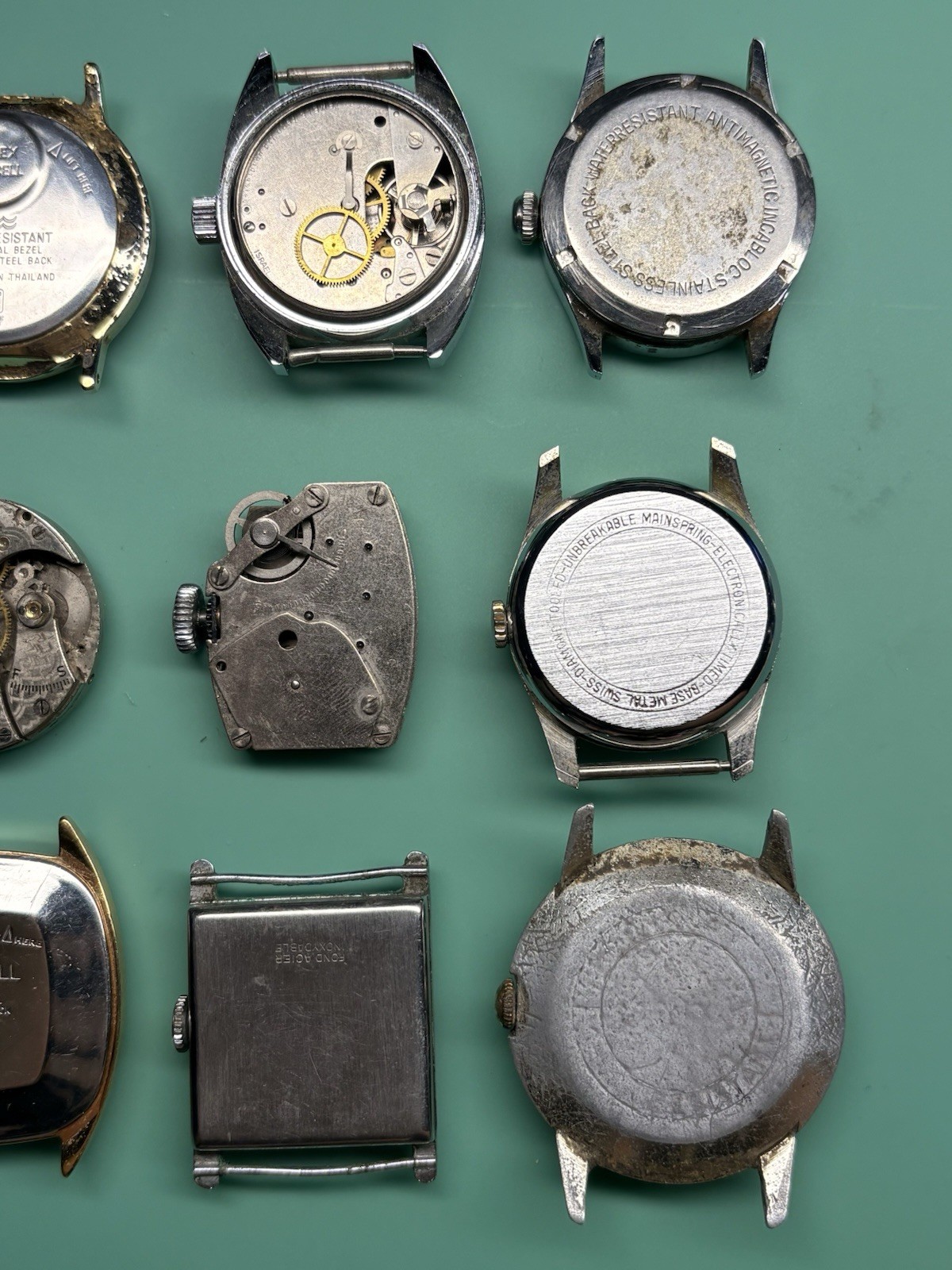 Vintage Watchmakers Project Repair Lot Timex Elgin Helbros Herma Movements 12 Pc